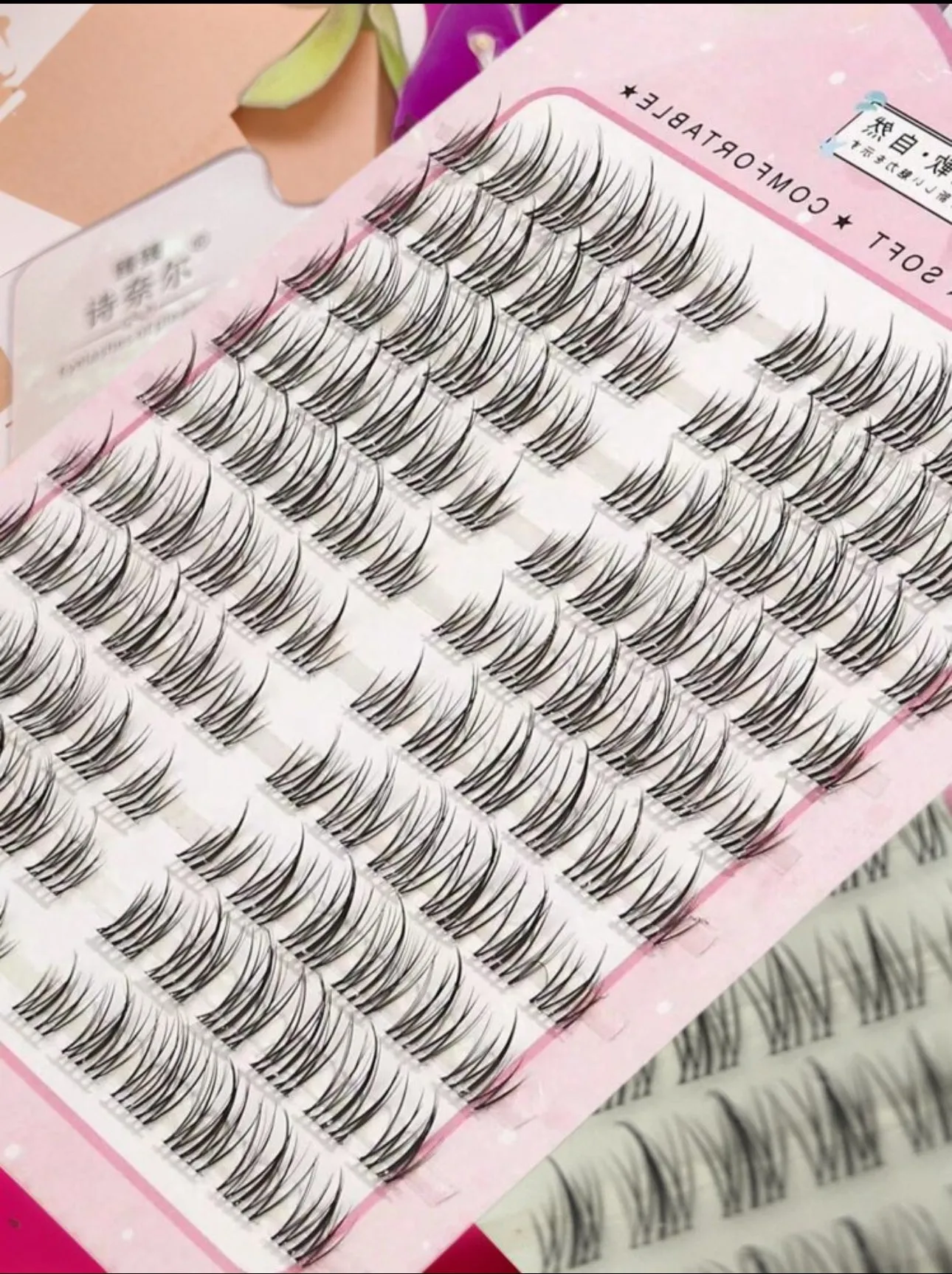 1 Box of 120 pcs Korean Refined Black Anime Style False Eyelashes, C Curl Natural Flirty Design, Manga Lashes