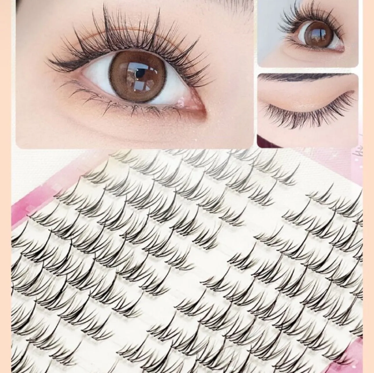 1 Box of 120 pcs Korean Refined Black Anime Style False Eyelashes, C Curl Natural Flirty Design, Manga Lashes
