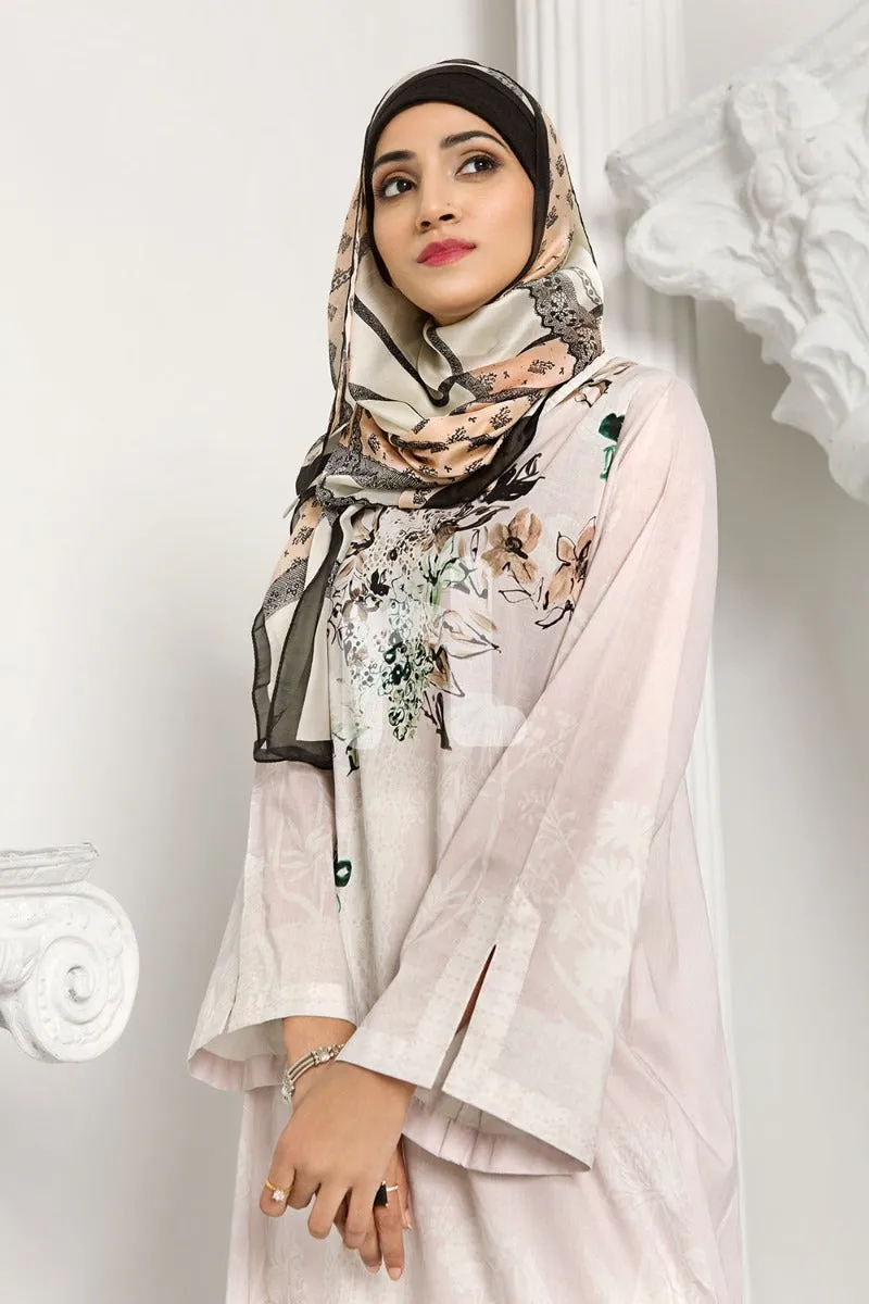 DS19-10 Pink Digital Printed Stitched Lawn Fustaan - 1PC