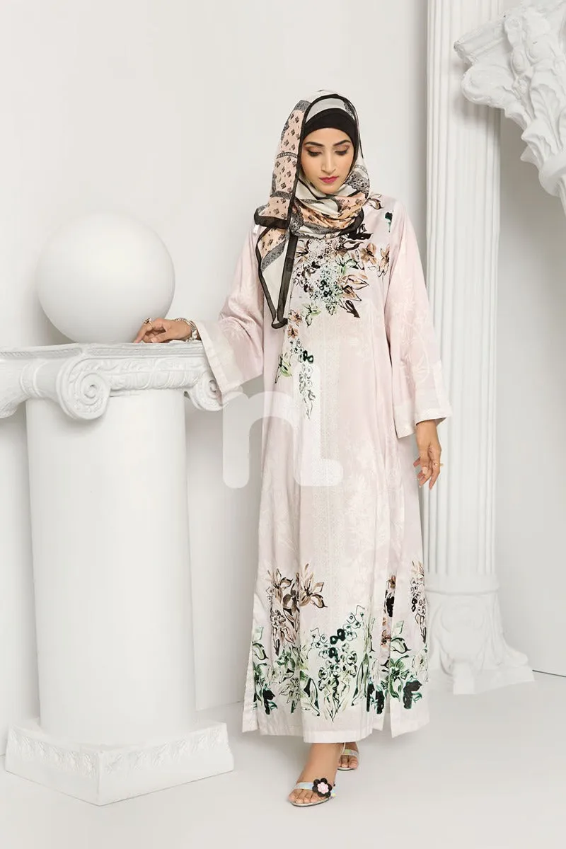 DS19-10 Pink Digital Printed Stitched Lawn Fustaan - 1PC