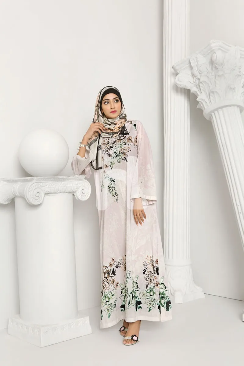 DS19-10 Pink Digital Printed Stitched Lawn Fustaan - 1PC