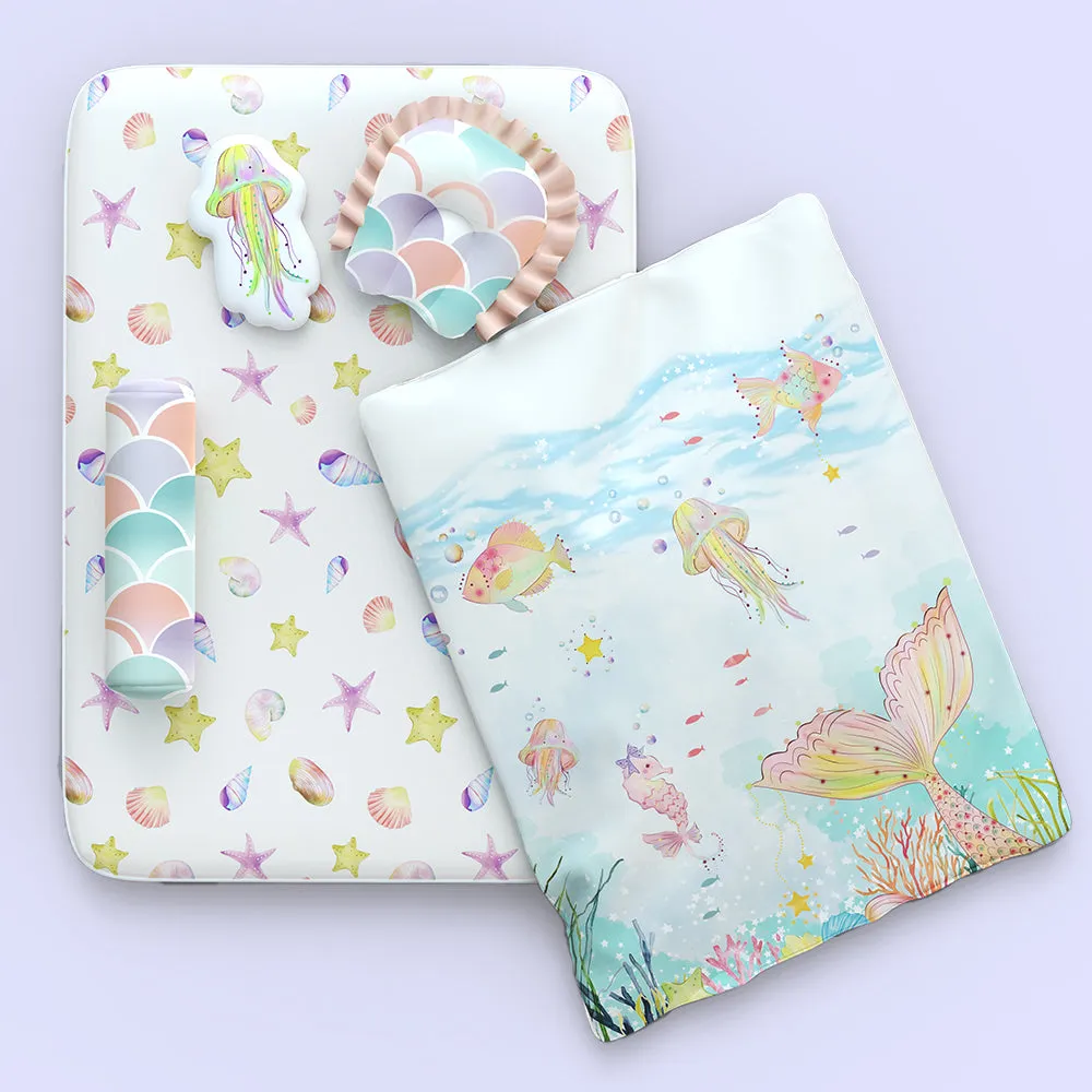 Fancy Fluff 6 Pc Organic New Born Bed Set - Sea Fantasy