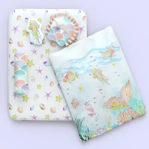 Fancy Fluff 6 Pc Organic New Born Bed Set - Sea Fantasy