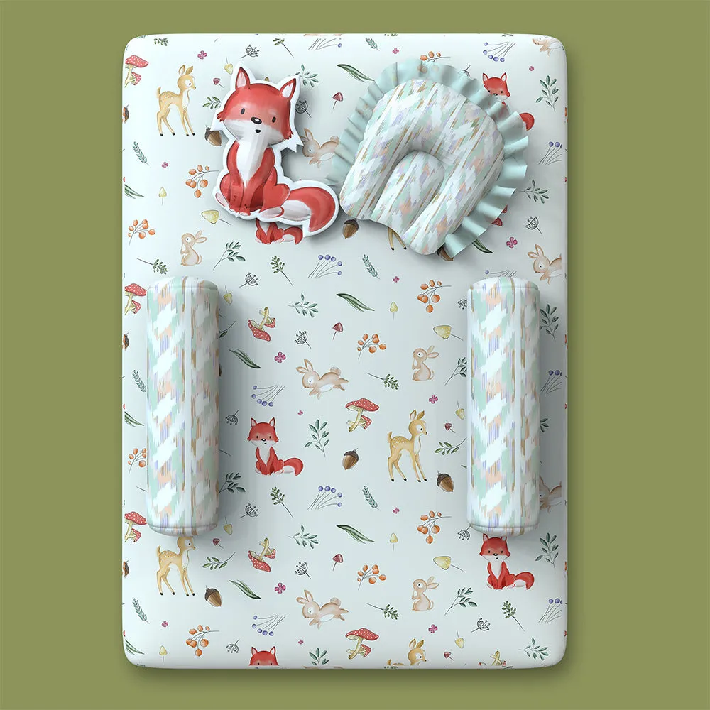 Fancy Fluff 6 PC Organic New Born Bed Set - Woodland
