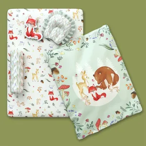 Fancy Fluff 6 PC Organic New Born Bed Set - Woodland