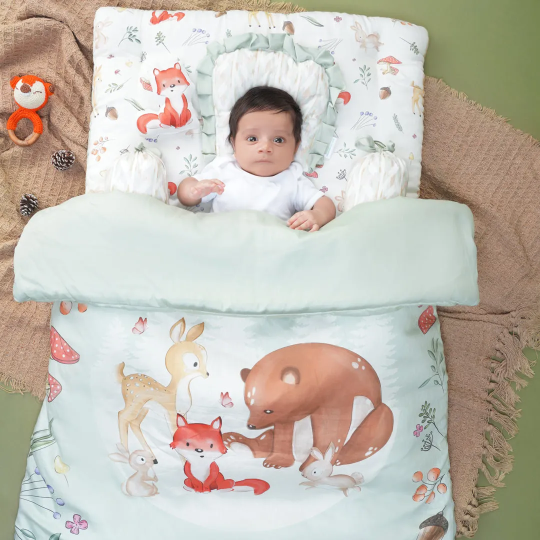 Fancy Fluff 6 PC Organic New Born Bed Set - Woodland