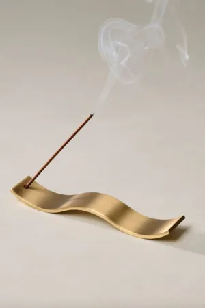 GENTLE HABITS BRASS WAVE INCENSE HOLDER
