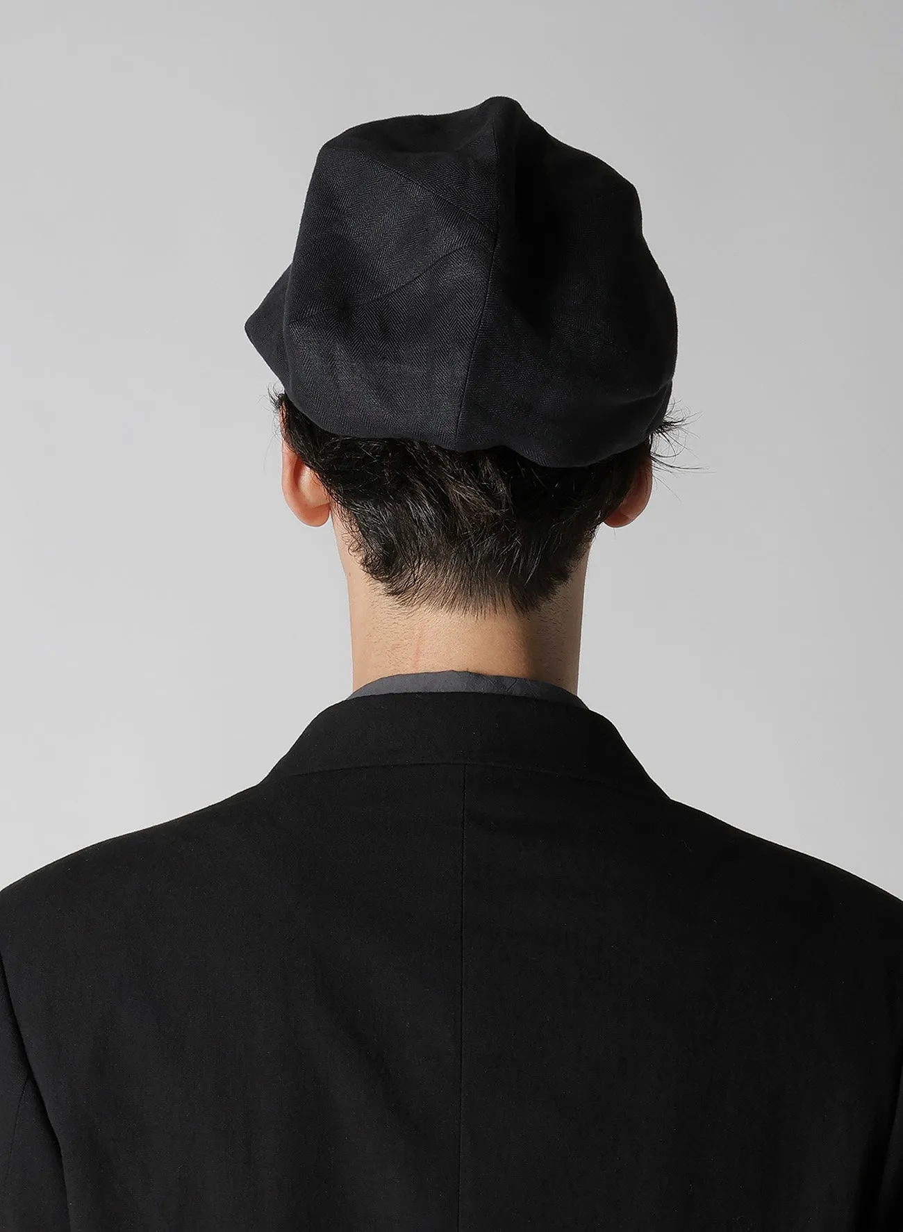 LINEN HERRINGBONE DRAPE CAP