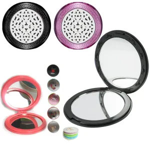 Magnifying Compact Cosmetic Mirror 3" Round Pocket Makeup Mirror Handheld Travel