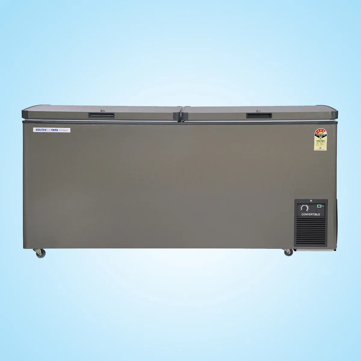 Voltas CVF320 DA4 P2 PL 320 Litre 2-Door Hard Top Deep Freezer | CFC-Free, Castor Wheels, Lockable Storage | 4 Year Compressor Warranty