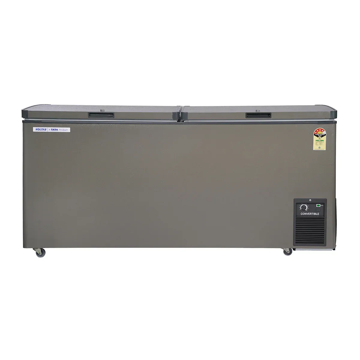 Voltas CVF320 DA4 P2 PL 320 Litre 2-Door Hard Top Deep Freezer | CFC-Free, Castor Wheels, Lockable Storage | 4 Year Compressor Warranty